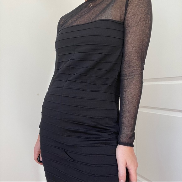 Zara Knit Mini Dress With Sheer Sleeves - Picture 8 of 11